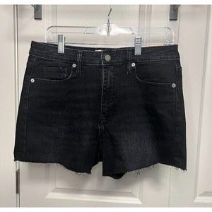 Universal Thread Women's Black High-Rise Cut-Off Midi Shorts 4" Size 10 NEW NWT
